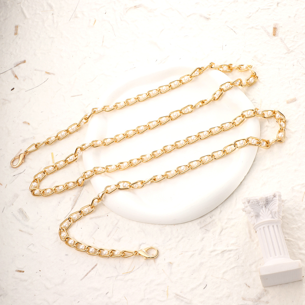 Dây xích thay thế gắn túi đeo vai đính ngọc trai giả dễ thương dành cho bạn nữ