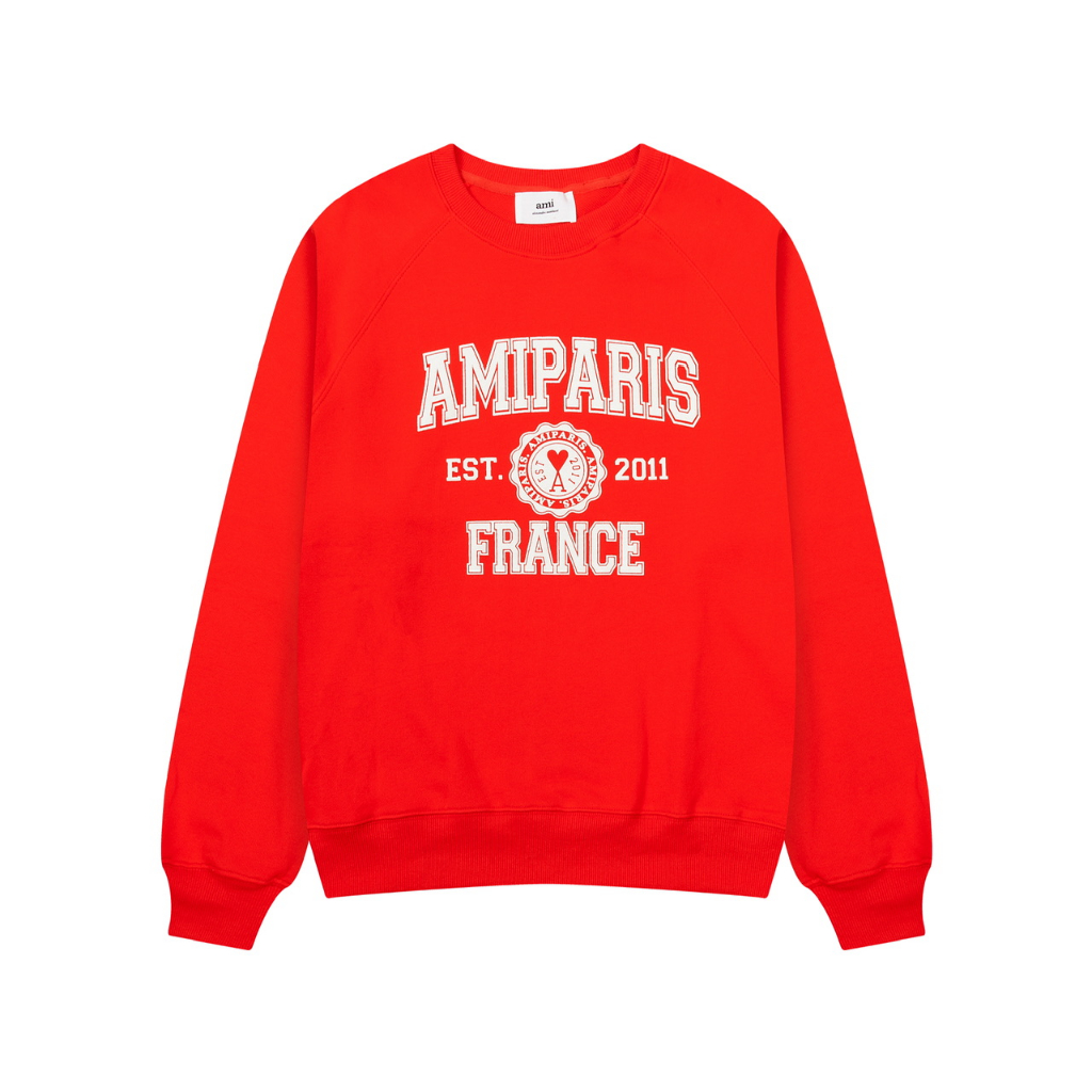 ❤️Hàng Có Sẵn Hàng Sẵn! ❤️❤️* A * m * Áo sweater unisex Cổ Tròn Thêu Hình Trái Tim Xốp vintage Thường Ngày