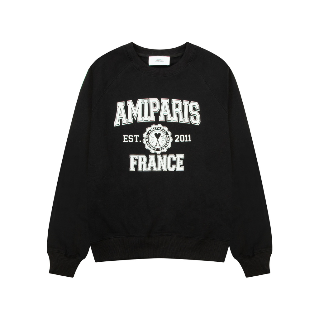 ❤️Hàng Có Sẵn Hàng Sẵn! ❤️❤️* A * m * Áo sweater unisex Cổ Tròn Thêu Hình Trái Tim Xốp vintage Thường Ngày