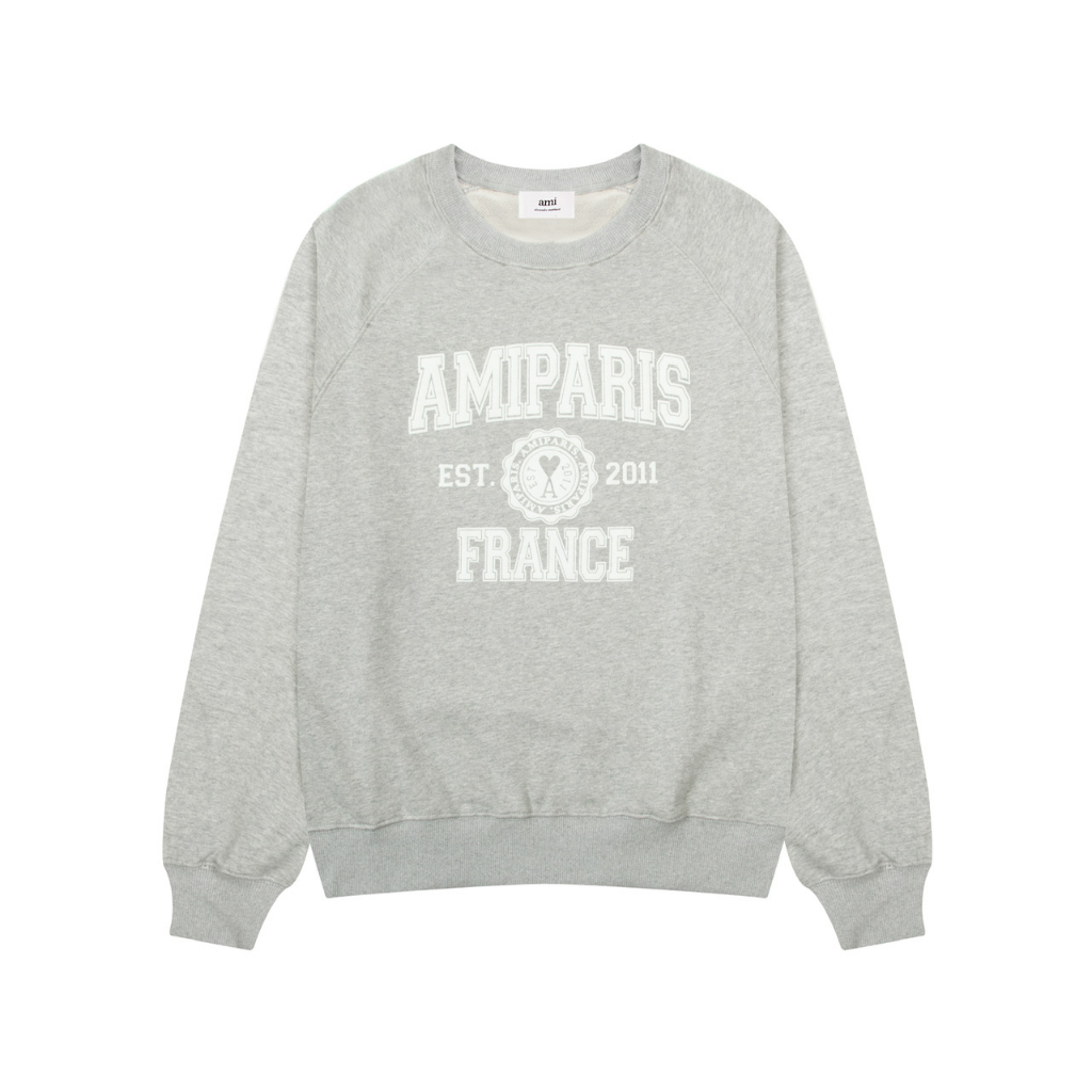 ❤️Hàng Có Sẵn Hàng Sẵn! ❤️❤️* A * m * Áo sweater unisex Cổ Tròn Thêu Hình Trái Tim Xốp vintage Thường Ngày