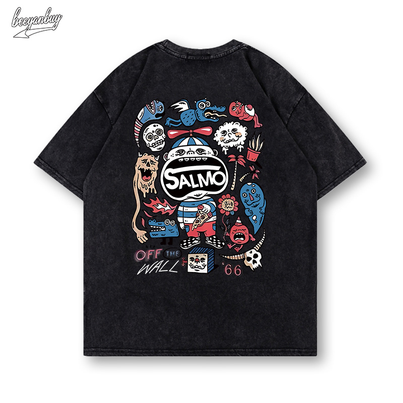 Áo thun nam local brand BEEYANBUY Y0480 100% cotton wash basic tay lỡ form rộng unisex ulzzang