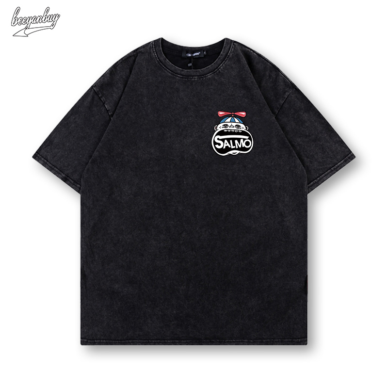 Áo thun nam local brand BEEYANBUY Y0480 100% cotton wash basic tay lỡ form rộng unisex ulzzang