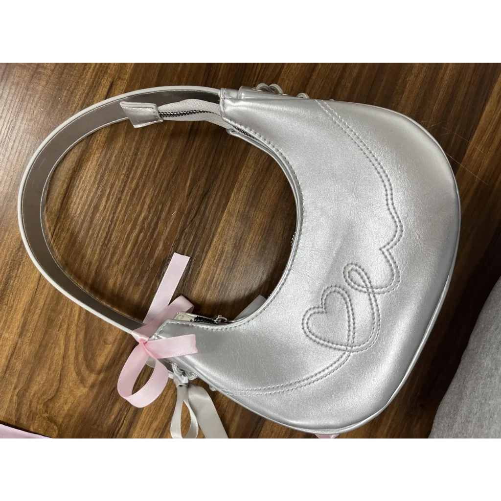 Túi đeo dưới cánh tay Di Động Màu Bạc niche Hình Mặt Trăng Khuyết Thời Trang Cho Nữ