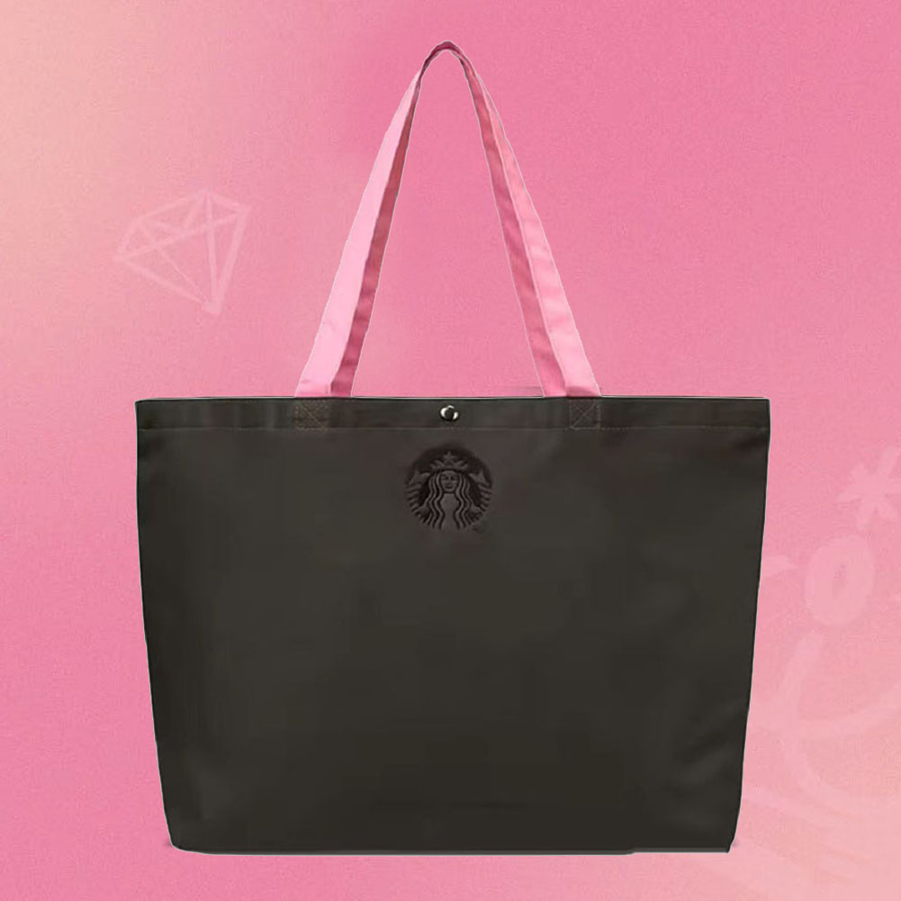 Starbucks Túi tote Vải oxford Thêu Hình Nhóm Nhạc blackpink