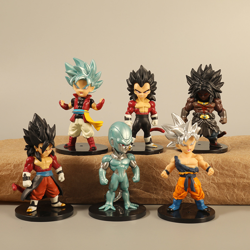 Set 6 Mô Hình Nhân Vật son goku vegeta kakarotto Friendza broli 9.5cm