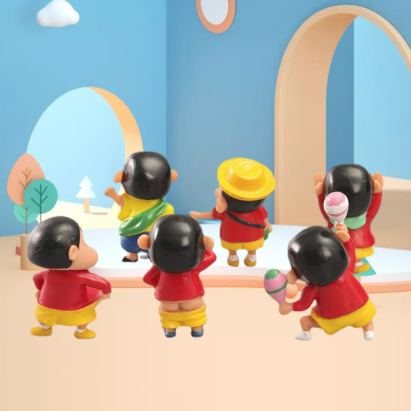 Set 6 Mô Hình Nhân Vật Phim Hoạt Hình shin-chan 5cm Bằng pvc