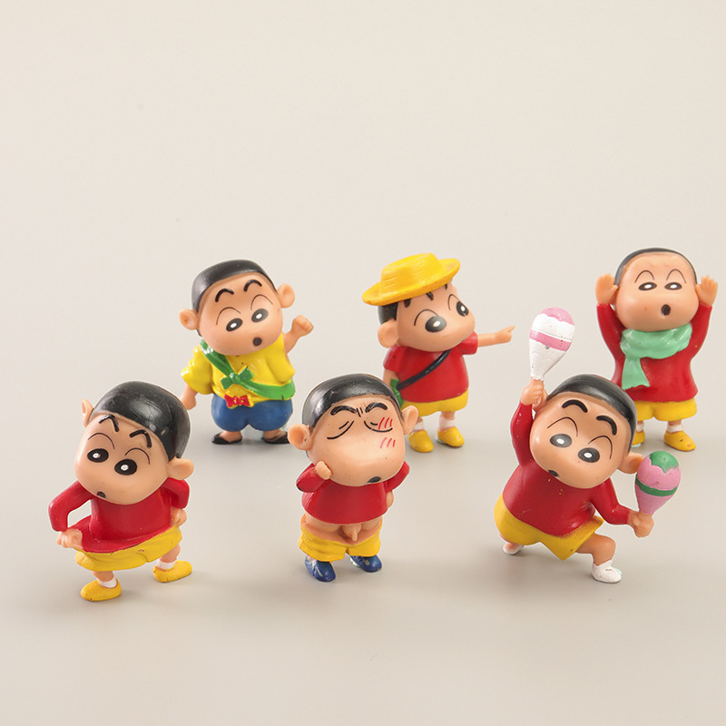 Set 6 Mô Hình Nhân Vật Phim Hoạt Hình shin-chan 5cm Bằng pvc