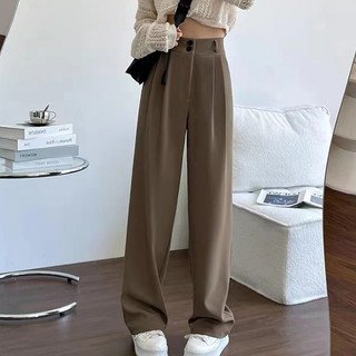Quần dài ống rộng lưng cao phối hai hàng nút thời trang mùa hè cho nữ