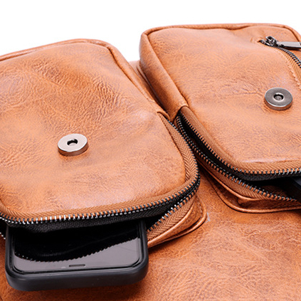 JINRU Balo Da Backpack Unisex Chống Nước 2023 NEW K96T0G1