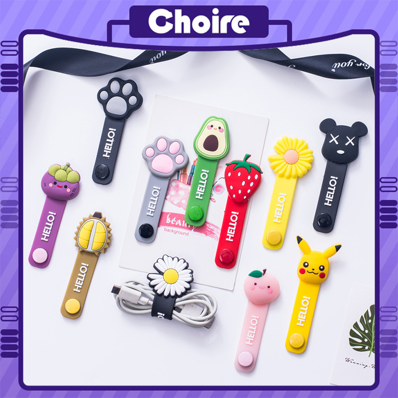 Dây kẹp thu gọn tai nghe cáp sạc điện thoại laptop hình thú dễ thương-CH