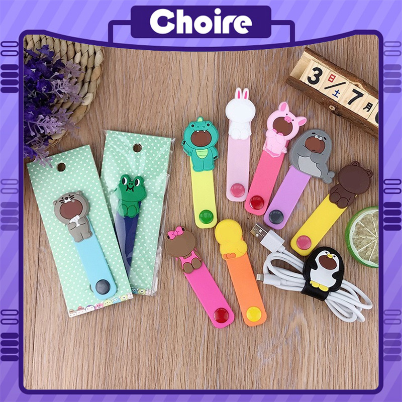 Dây kẹp thu gọn tai nghe cáp sạc điện thoại laptop hình thú dễ thương-CH