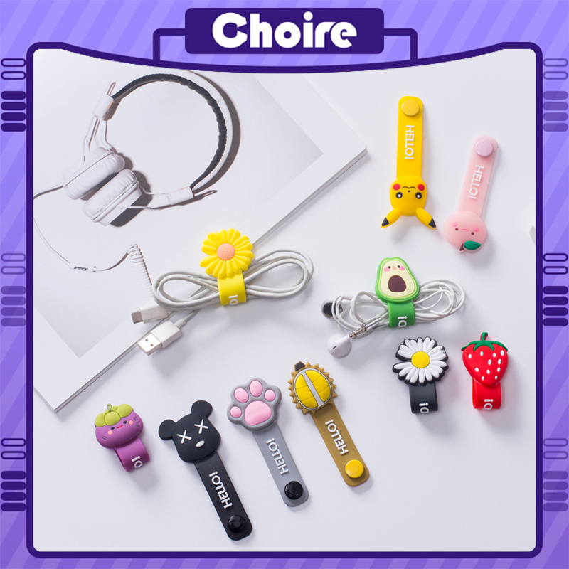 Dây kẹp thu gọn tai nghe cáp sạc điện thoại laptop hình thú dễ thương-CH