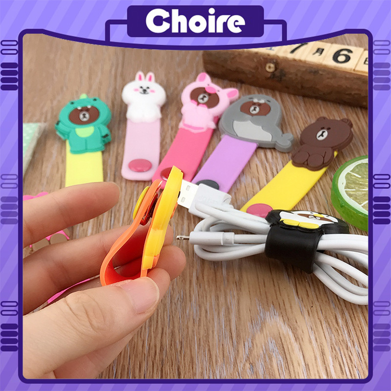 Dây kẹp thu gọn tai nghe cáp sạc điện thoại laptop hình thú dễ thương-CH