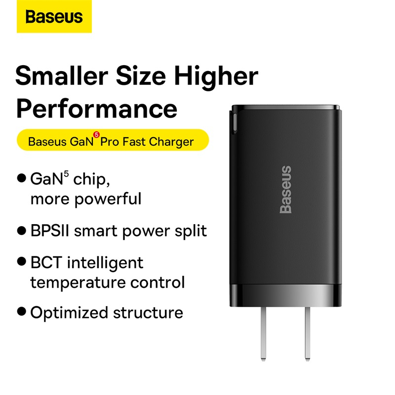 [Mã CBELOCT giảm 8% đơn 500K] Bộ sạc nhanh Baseus GaN3 Pro 65W 2C+U QC4+ PD3.0 AFC cho máy tính xách tay13 Huawei P40