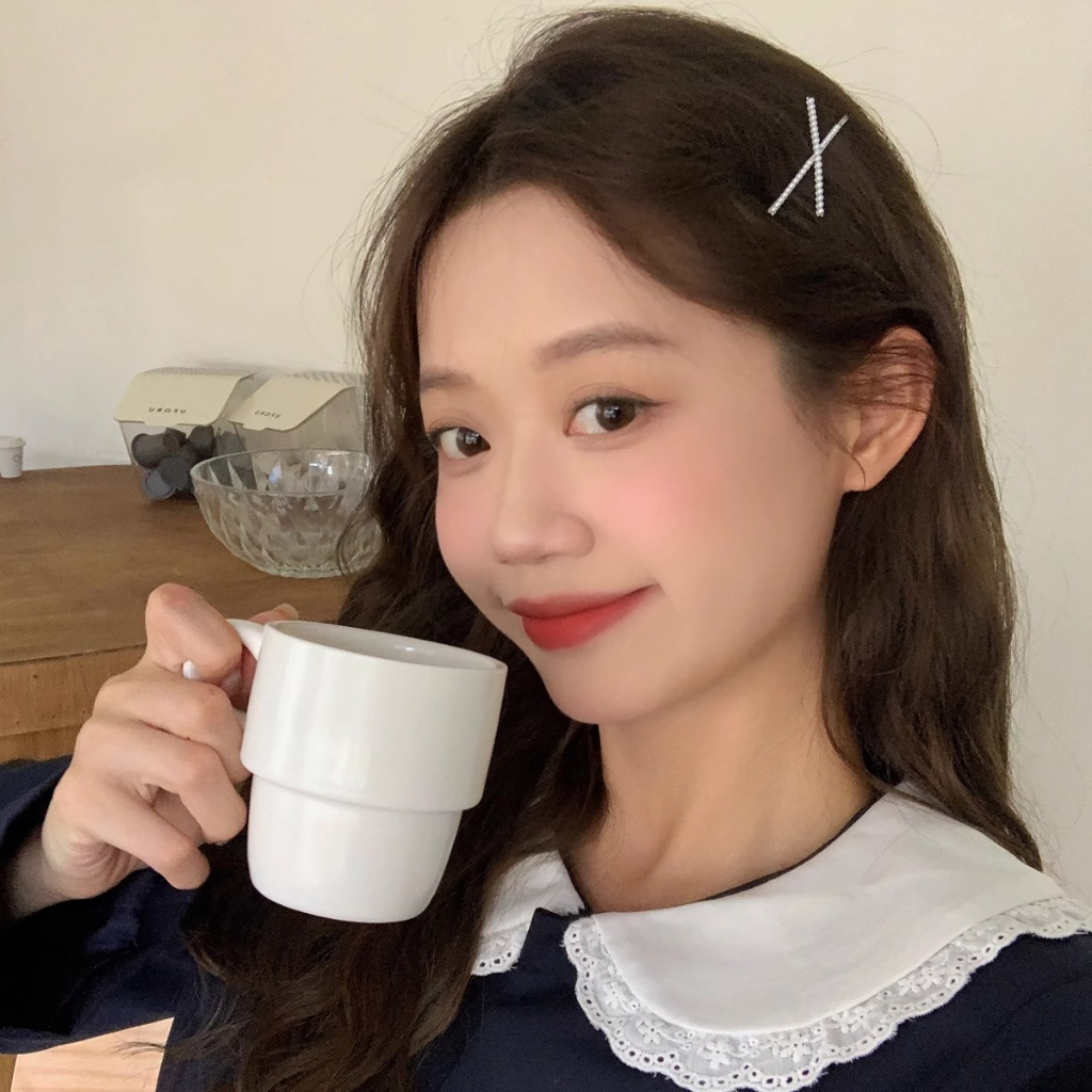 Kẹp Tóc Hình Chữ Thập Đính Đá Dễ Thương Phong Cách Hàn Quốc Cho Nữ