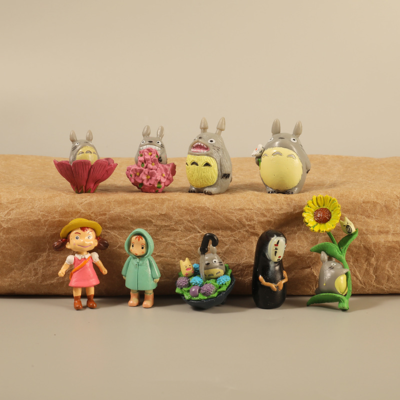 Set 9 Mô Hình Nhân Vật Phim Hoạt Hình totoro / Vô Diện / totoro / ghibli / miyazaki / hayao mei Bằng pvc