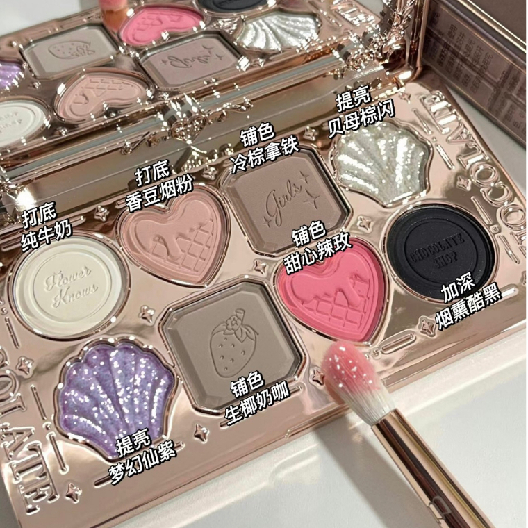 FLOWER KNOWS Bảng Phấn Mắt Hoa Văn Socola Tám Màu