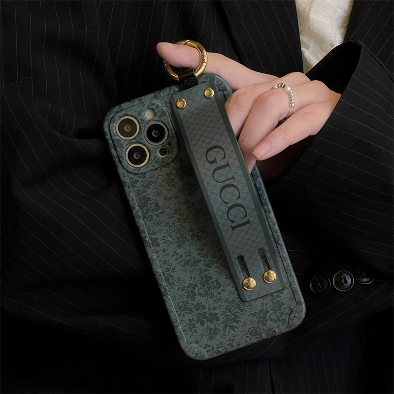 Ôp Điện Thoại Silicon Dẻo In logo Thời Trang Kèm Giá Đỡ Đeo Tay Cho iphone 15 14 plus 13 12 11 pro max Ốp