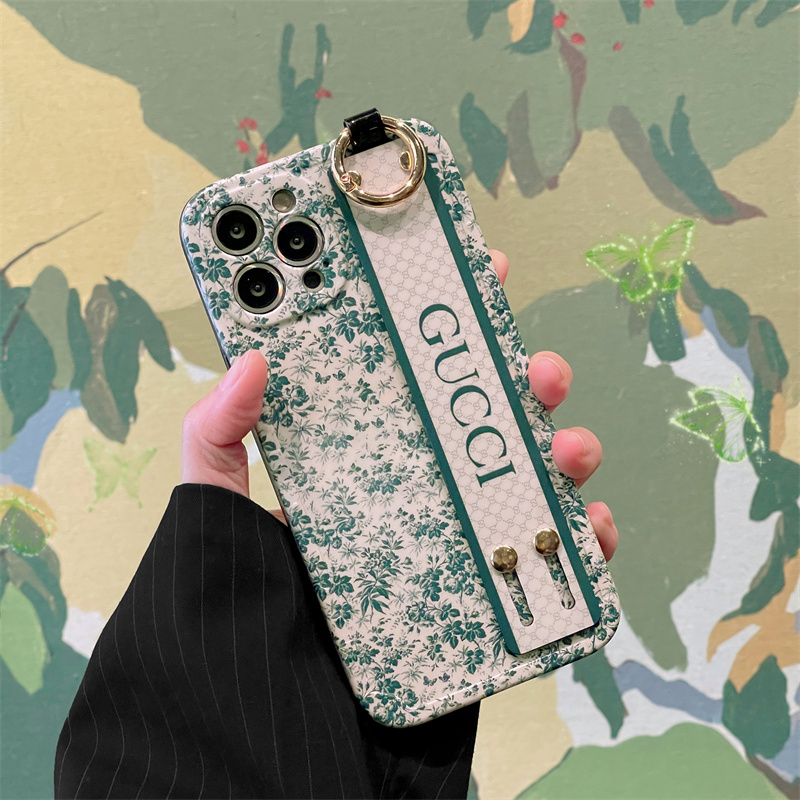 Ôp Điện Thoại Silicon Dẻo In logo Thời Trang Kèm Giá Đỡ Đeo Tay Cho iphone 15 14 plus 13 12 11 pro max Ốp