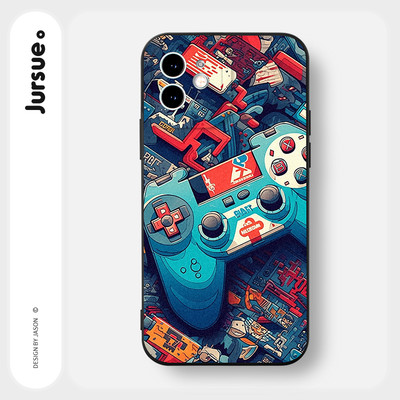 Ốp lưng JURSUE mềm chống bẩn hình ngầu nam đen Cho iPhone 17 16 15 14 13 12 11 PRO MAX SE 2020 X XR XS ip 8 7 Plus Y4226