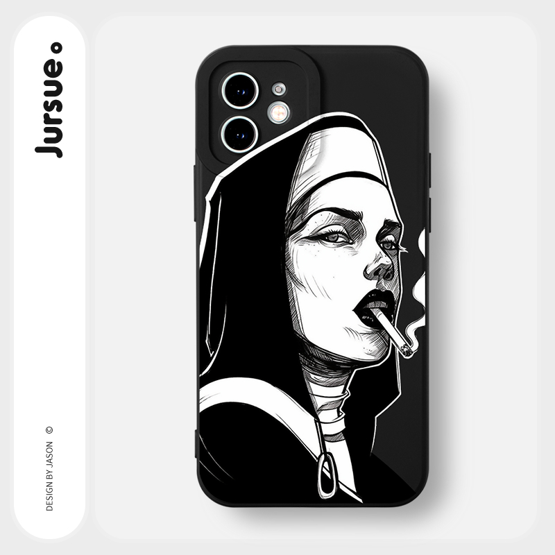 Ốp lưng JURSUE mềm chống bẩn hình ngầu đơn giản Cho IPHONE 15 14 13 12 11 PRO MAX SE 2020 X XR XS ip 8 7 6 6S PLUS Y4230