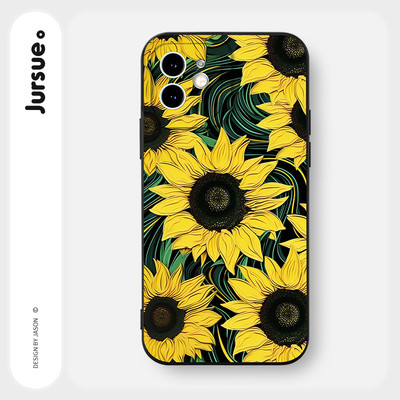Ốp lưng JURSUE mềm chống bẩn hình độc lạ hoa Cho iPhone 17 16 15 14 13 12 11 PRO MAX SE 2020 X XR XS ip 8 7 Plus Y4190
