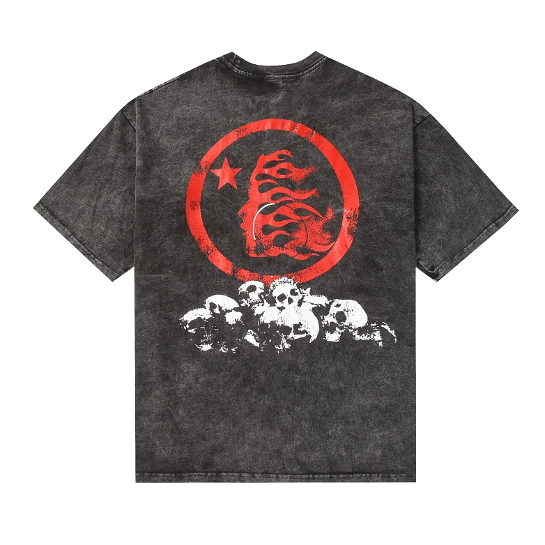 Áo Thun Tay Ngắn In Hình Bộ Xương Đầu Lâu hellstar hell star wash Cá Tính Phong Cách Đường Phố Mới unisex