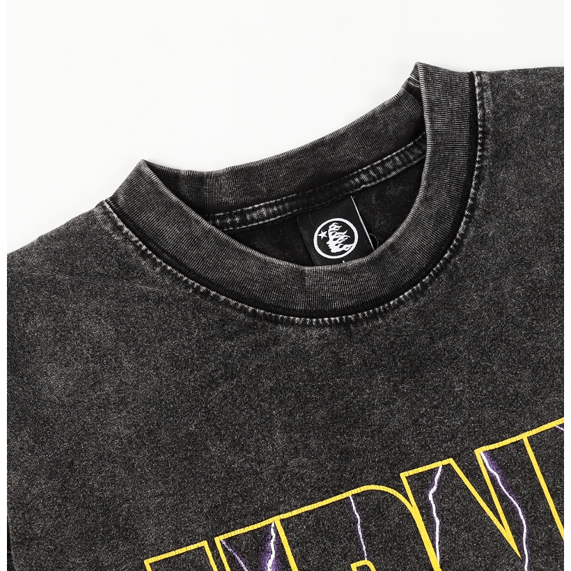 Áo Thun unisex Tay Dài In Hình hellstar hell star wash Phong Cách Đường Phố Mới