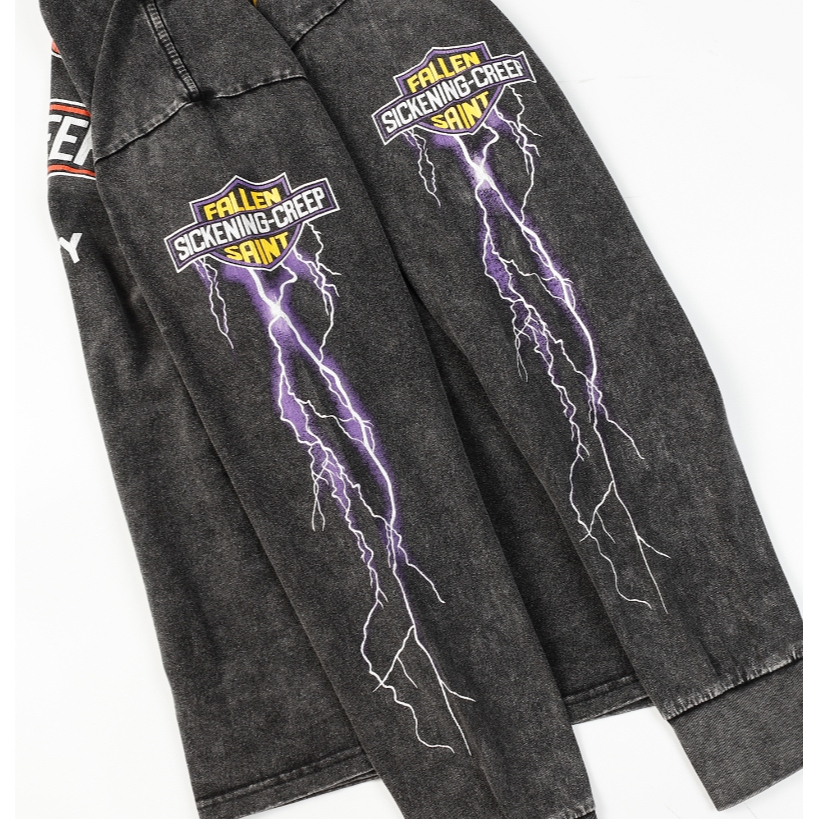 Áo Thun unisex Tay Dài In Hình hellstar hell star wash Phong Cách Đường Phố Mới