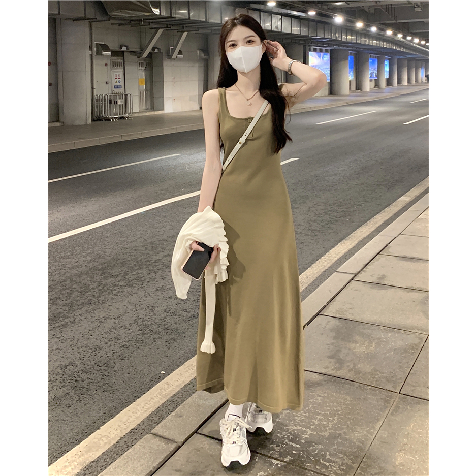 Xiaozhainv Đầm Chữ a Hai Dây Phong Cách Hàn Quốc Thời Trang Cho Nữ
