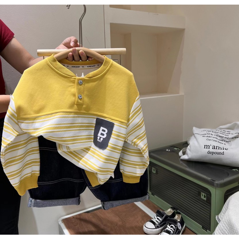 Áo sweater Tay Dài In Chữ Thời Trang Xuân Thu Cho Bé