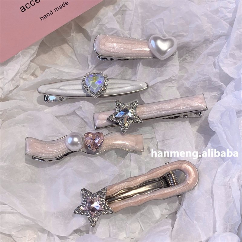 Bộ 5 / 7 Kẹp Tóc Mái Bằng Nhựa Melamine Phong Cách Búp Bê barbie Ngọt Ngào Cho Nữ