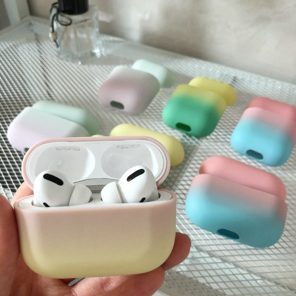 Vỏ bảo vệ hộp sạc tai nghe SPRISE màu gradient phong cách Hàn Quốc dễ thương cho thích hợp cho Airpods 1/2/Pro