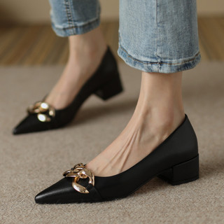 Giày cao gót 3cm mềm mại gót thấp thời trang công sở thanh lịch cho nữ