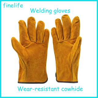 Cowhide leather gloves, fireproof, heatproof and durable, welder work safety welding metal hand tools 1 pair