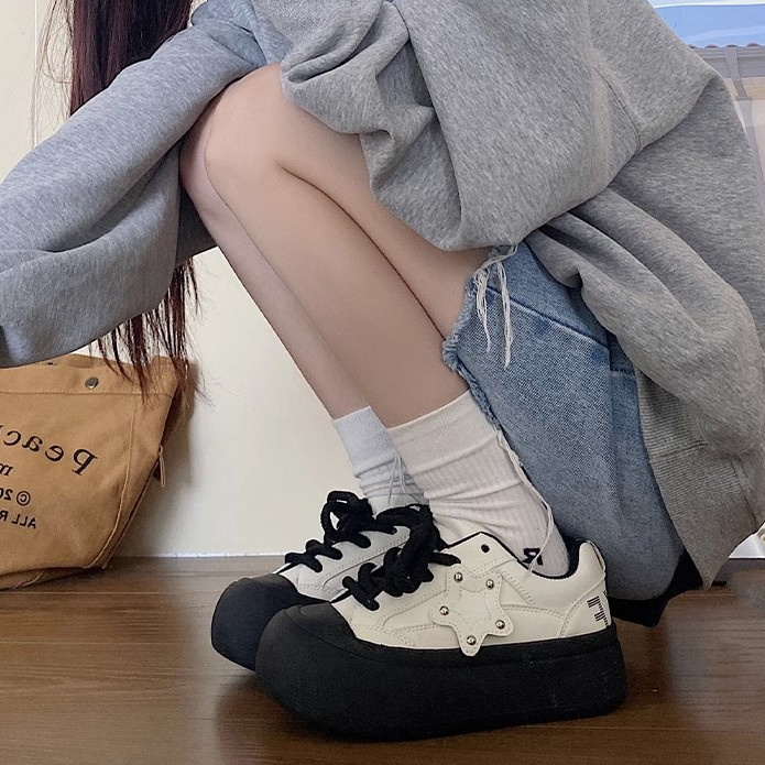 XUXIAOYAN Giày Thể Thao Nữ Nữ Đế Dày đáy phẳng Đế Siêu Nhẹ Thoáng Khí Retro Thời Trang Thiết Kế Mới Cho Nữ 33Z080460