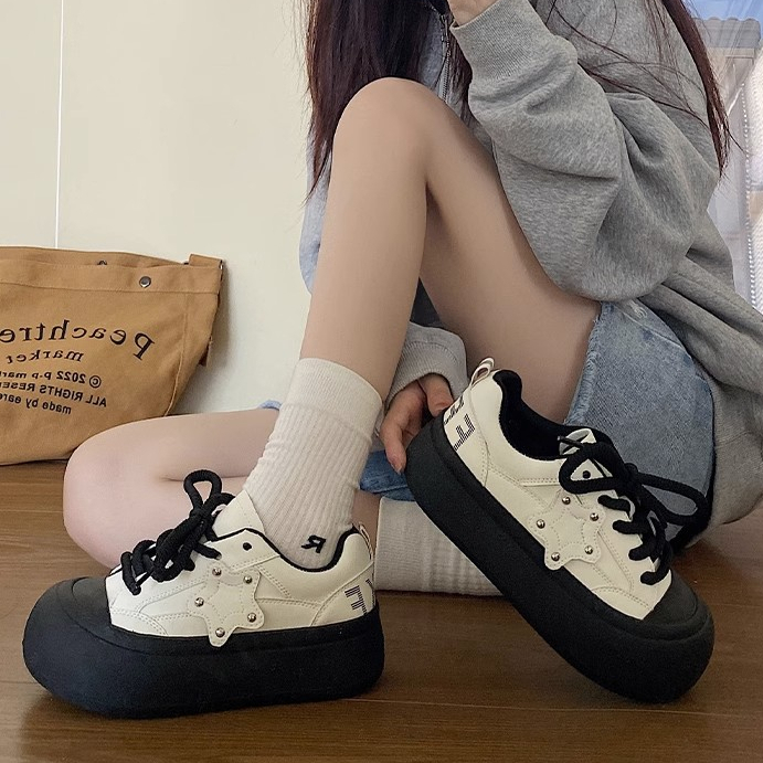 XUXIAOYAN Giày Thể Thao Nữ Nữ Đế Dày đáy phẳng Đế Siêu Nhẹ Thoáng Khí Retro Thời Trang Thiết Kế Mới Cho Nữ 33Z080460