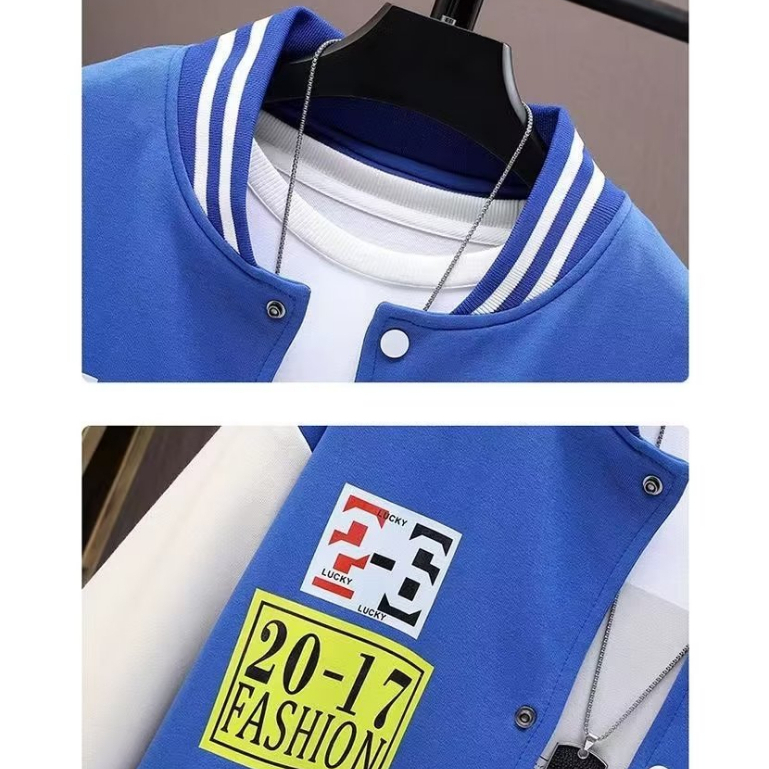 Hanlu Áo Khoác Bóng Chày In Chữ Phong Cách Mỹ Chất Lượng Cao Cho Nam