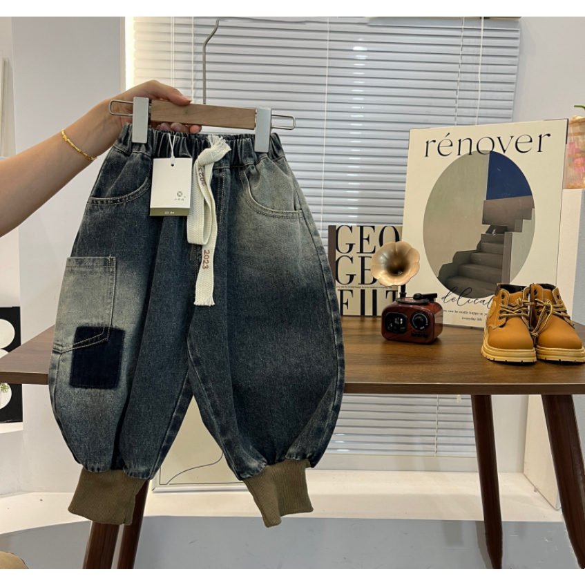 Quần Jean Dài Thời Trang Xuân Thu Cá Tính Cho Bé Trai