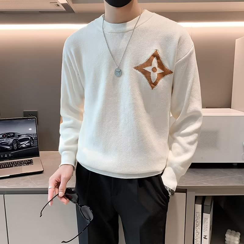 Áo sweater Cổ Tròn Dáng Ôm Phối Màu Tương Phản Cá Tính Thời Trang Cho Nam