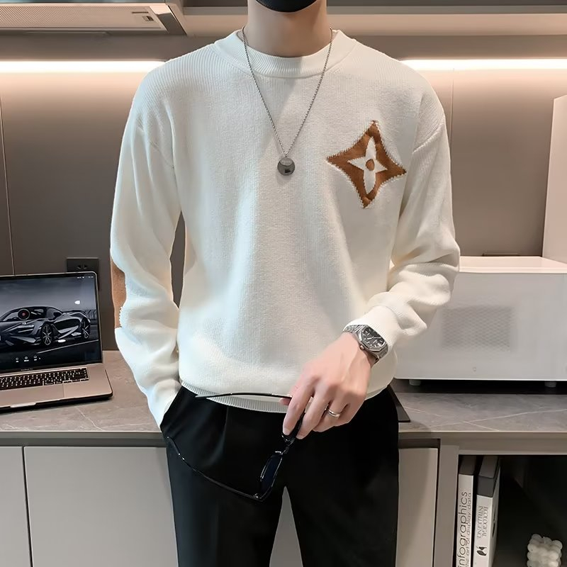 Áo sweater Cổ Tròn Dáng Ôm Phối Màu Tương Phản Cá Tính Thời Trang Cho Nam