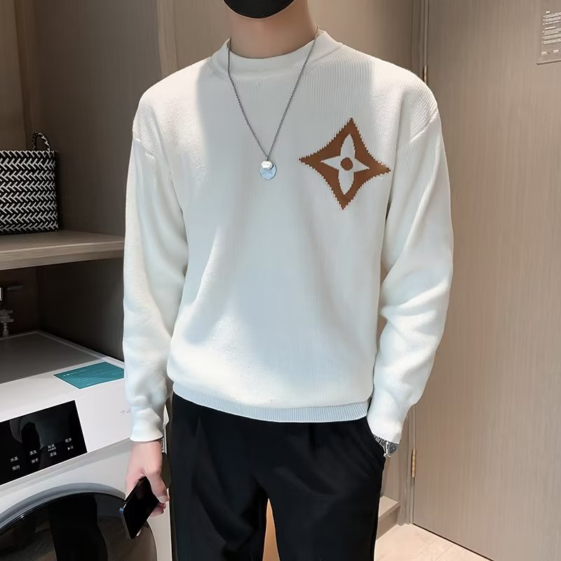 Áo sweater Cổ Tròn Dáng Ôm Phối Màu Tương Phản Cá Tính Thời Trang Cho Nam