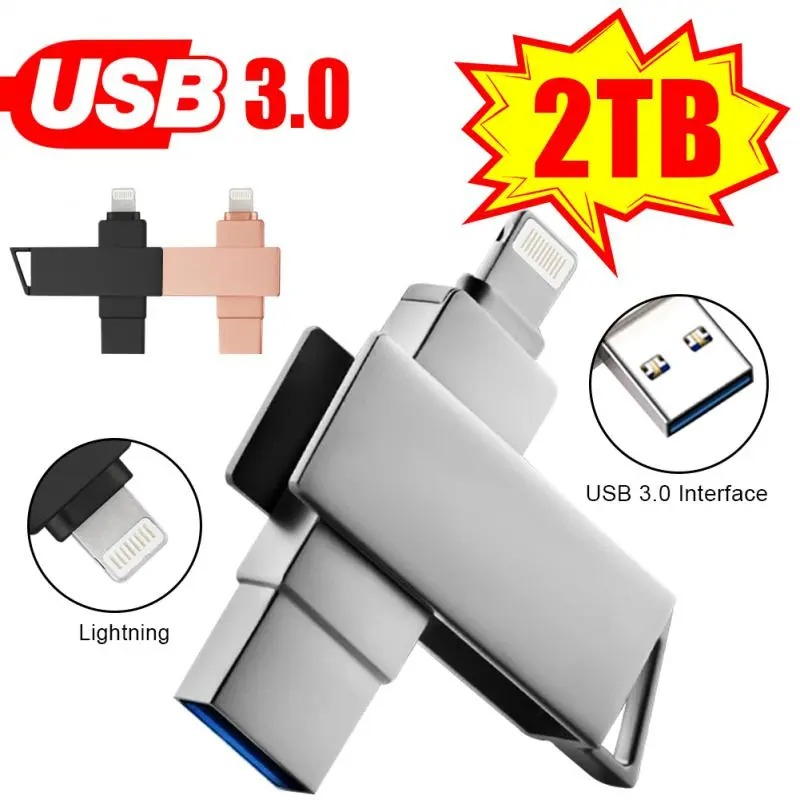 Ổ Đĩa flash usb 3.0 128gb 1 / 2tb 2 Trong 1 Cho android iphone 14 pro max