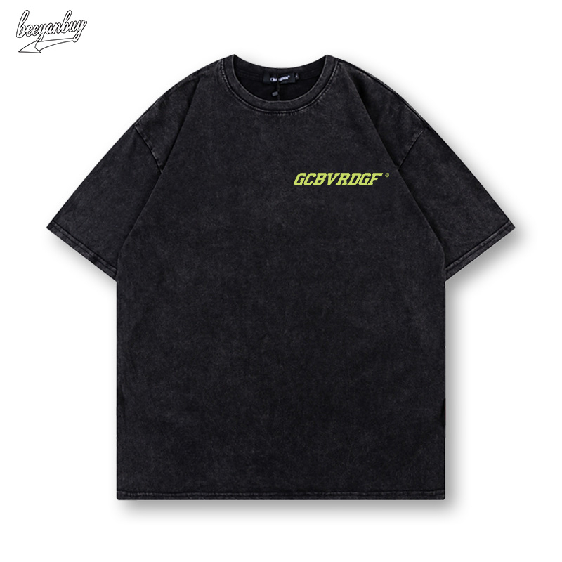 Áo thun nam BEEYANBUY Y0391 100% cotton giặt thương hiệu nội địa cơ bản tay lỡ dáng rộng unisex ulzzang