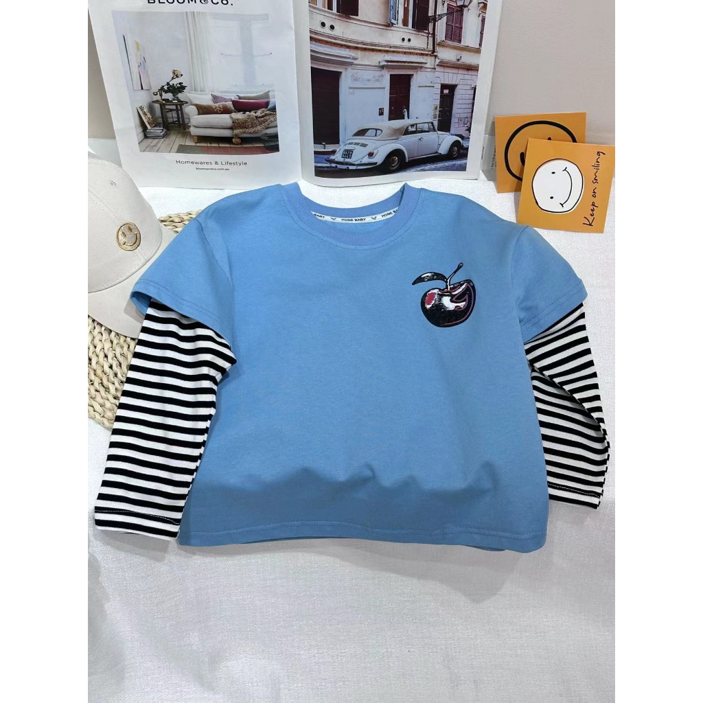 Áo Sơ Mi Tay Dài Dáng Rộng Họa Tiết Kẻ Sọc Đơn Giản Thời Trang Cho Bé Trai