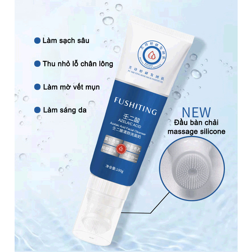 Sữa rửa mặt FUSHITING Azelaic Acid 100g thích hợp cho da mụn