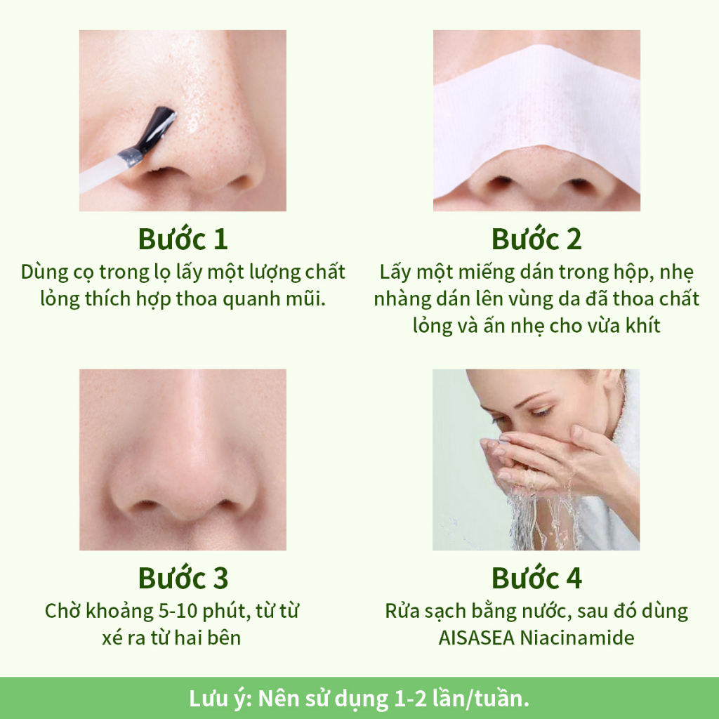 AISASEA Mặt nạ giảm mụn đầu đen/trắng làm sạch sâu  Cây chè Serum