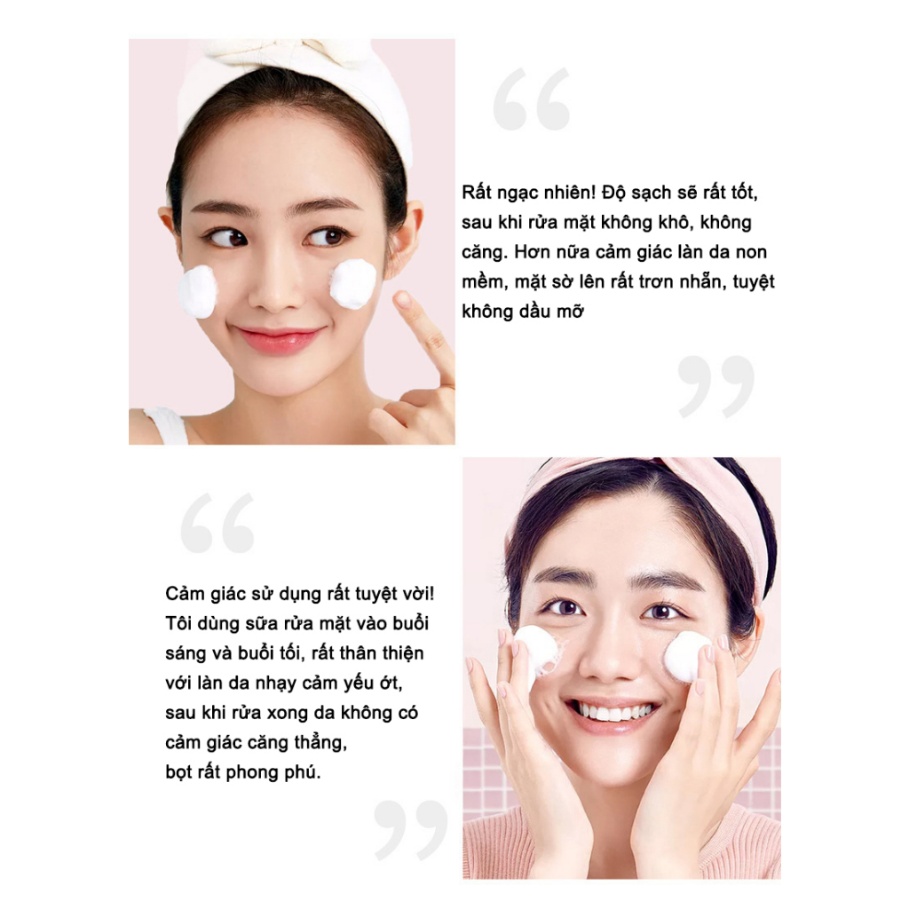 Sữa rửa mặt axit amin YIMIAOSI 500g làm sạch nhẹ nhàng chứa niacinamide