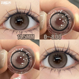 Yimeixi Bộ 2 Thấu Kính Đường Kính Lớn Màu Nâu Đào / Đào Tự Nhiên Đường Kính 14.5mm Dùng Trang Điểm Mắt Hàng Ngày Cho Nữ Sinh Kính áp tròng Degree