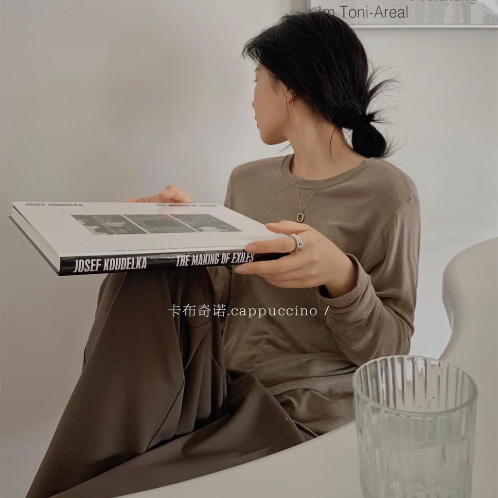 Áo Thun Trơn Siêu Mềm Co Dãn Dài Tay 56657